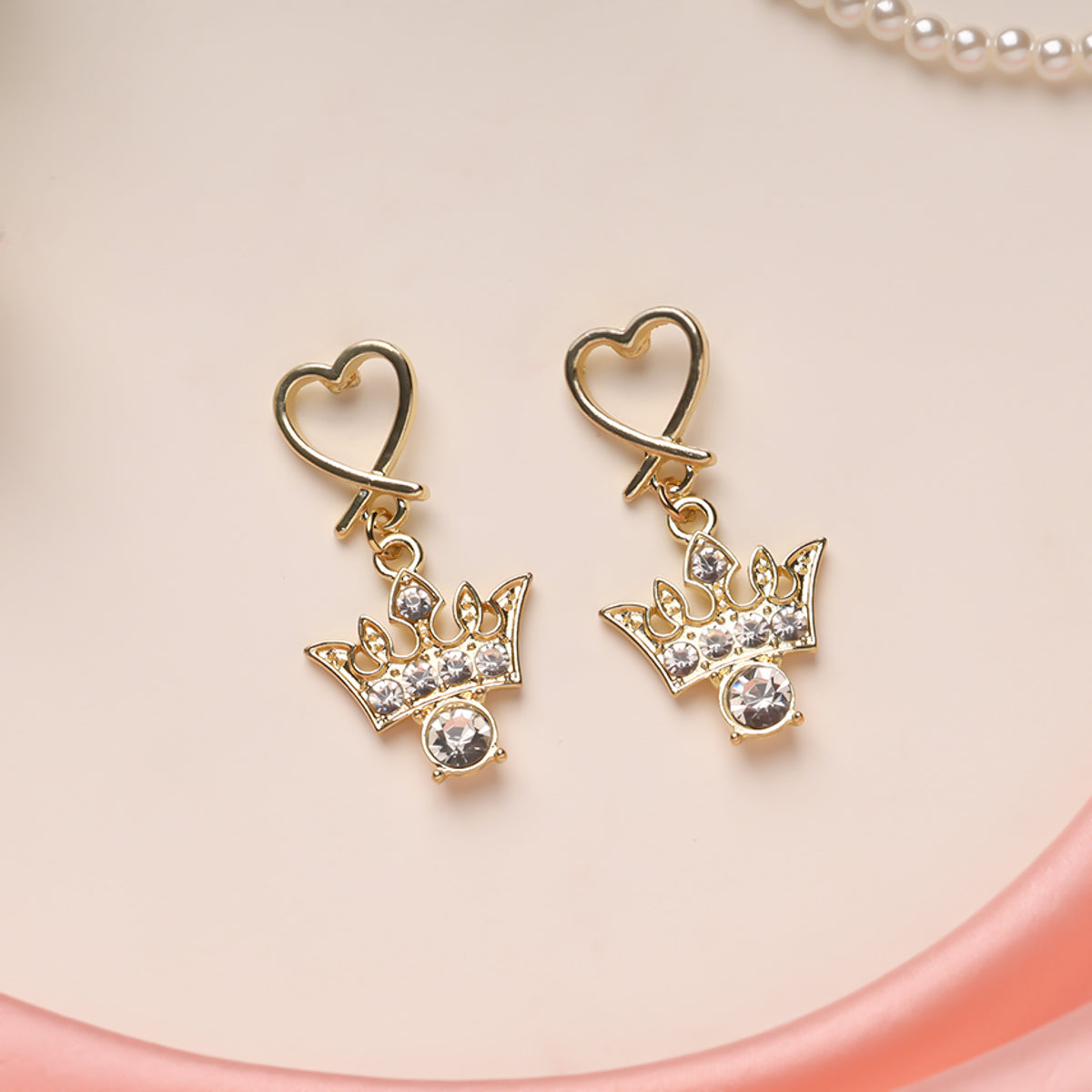 Princess Heart Hoops Earrings