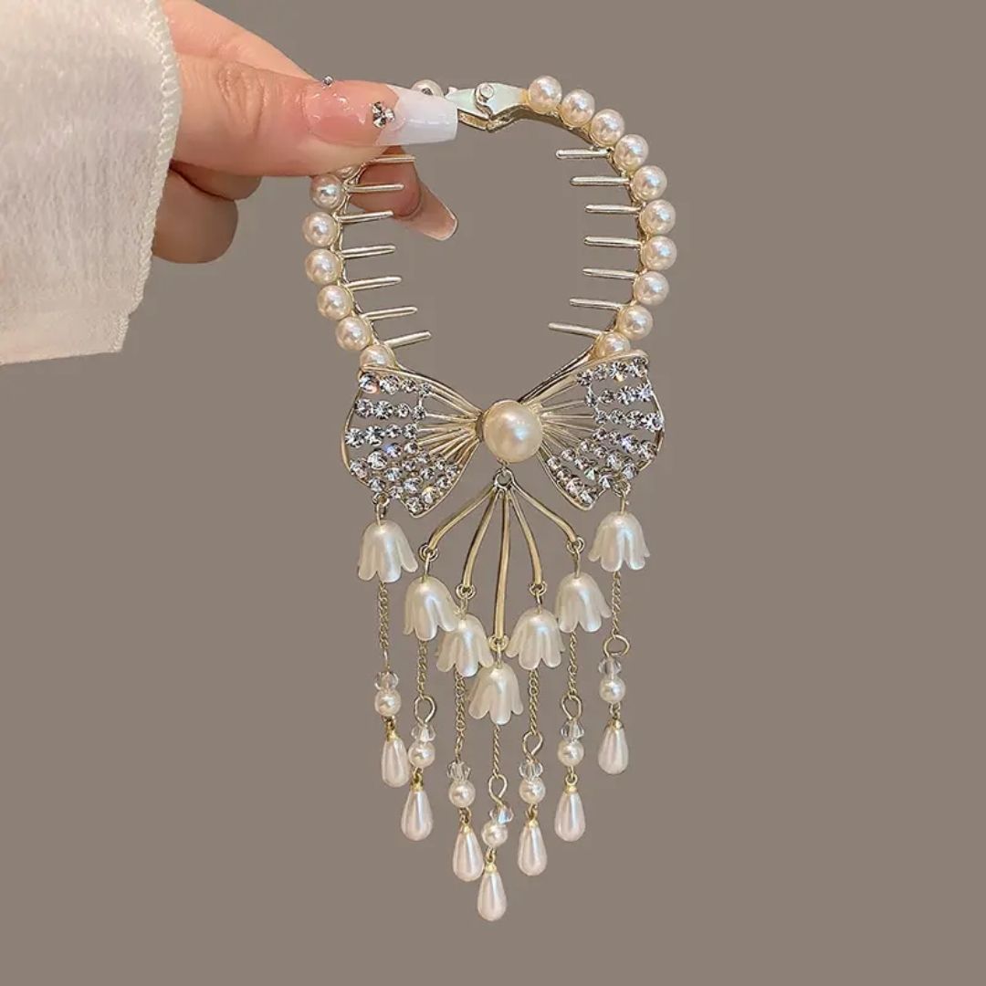 Pearl Tassel Hair Claw