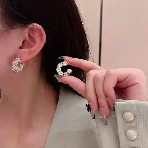 Fancy Floral Hoops Earrings