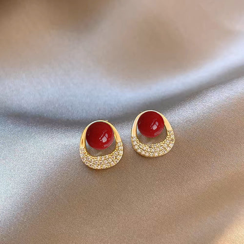 Garnet Glow Studs Earrings