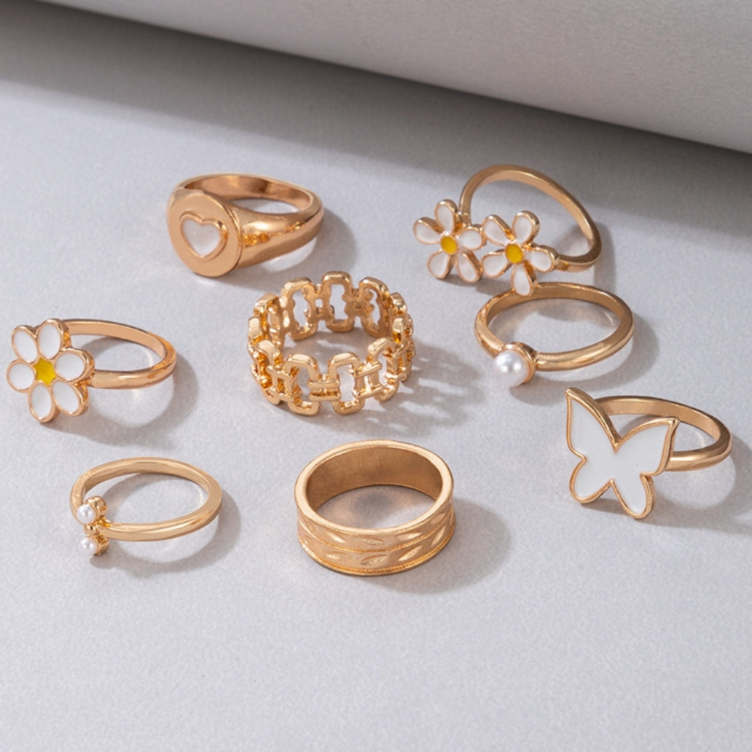 Butterfly Kisses & Petal Ring Set