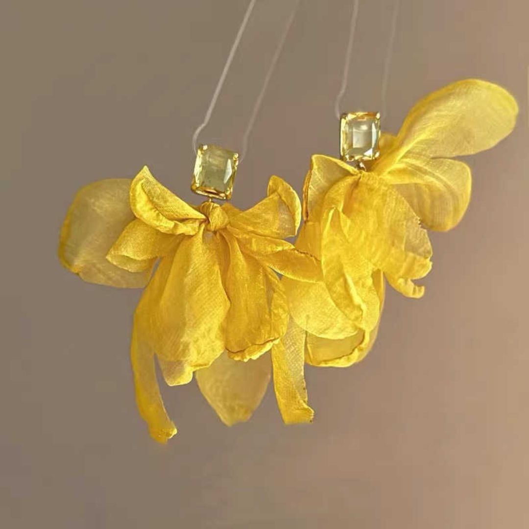 Canary Floral Statement Earrings