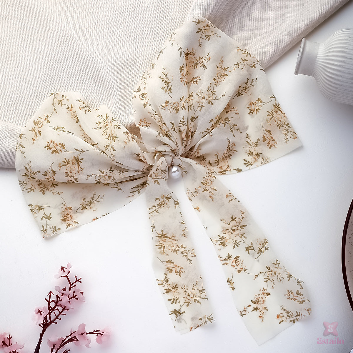 Dreamy Floral Scrunchie Hair Clip