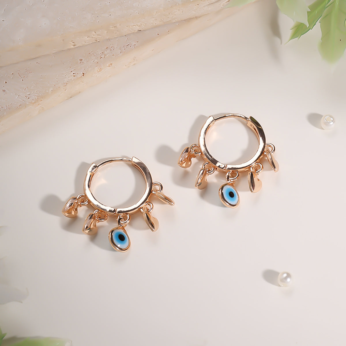 Luxe Glow Evil Eye Hoops Earrings