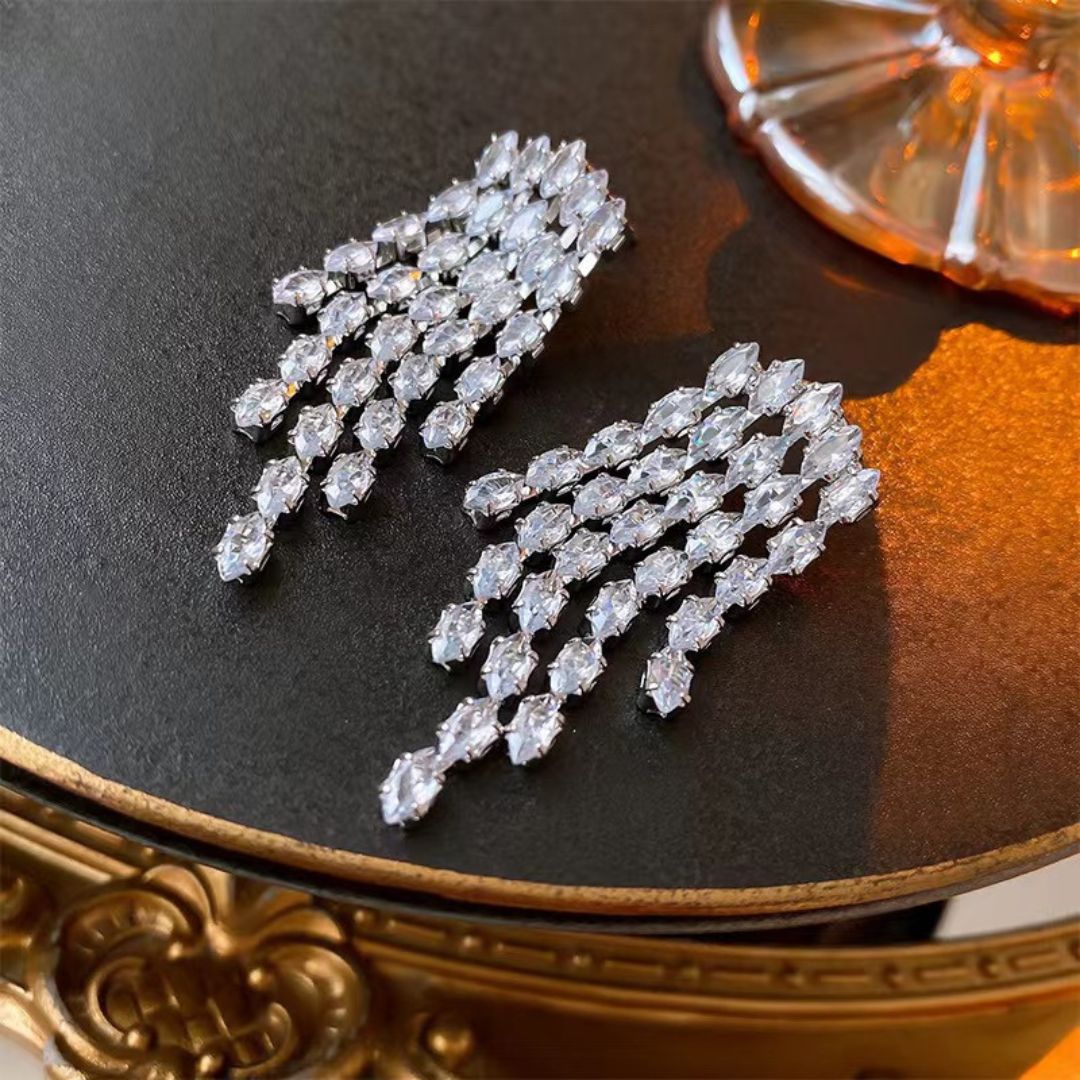 Glimmering Icicle Drop Earrings