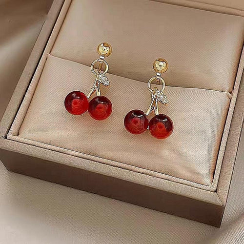 Cherry Charm Drops Earrings