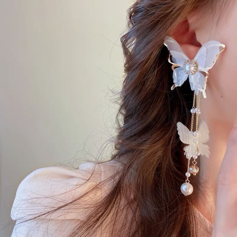 Charming Butterfly Pearl Cascades Earrings