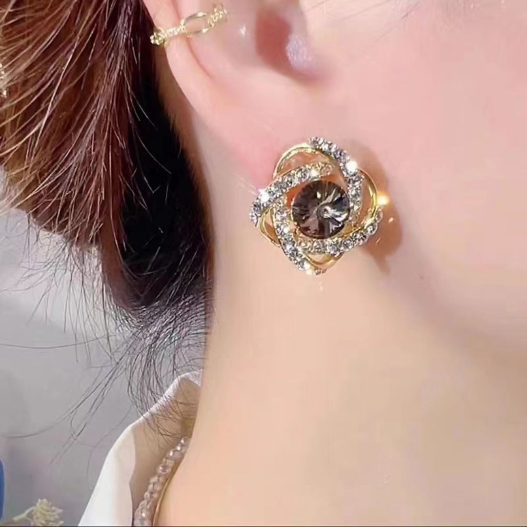 Glimmering Bloom Studs Earrings