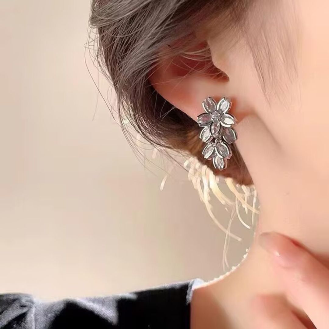 Crystal Bloom Drops Earrings