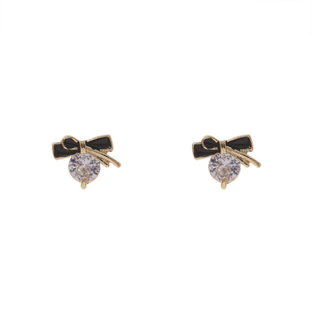 Midnight Sparkle Bow Earrings