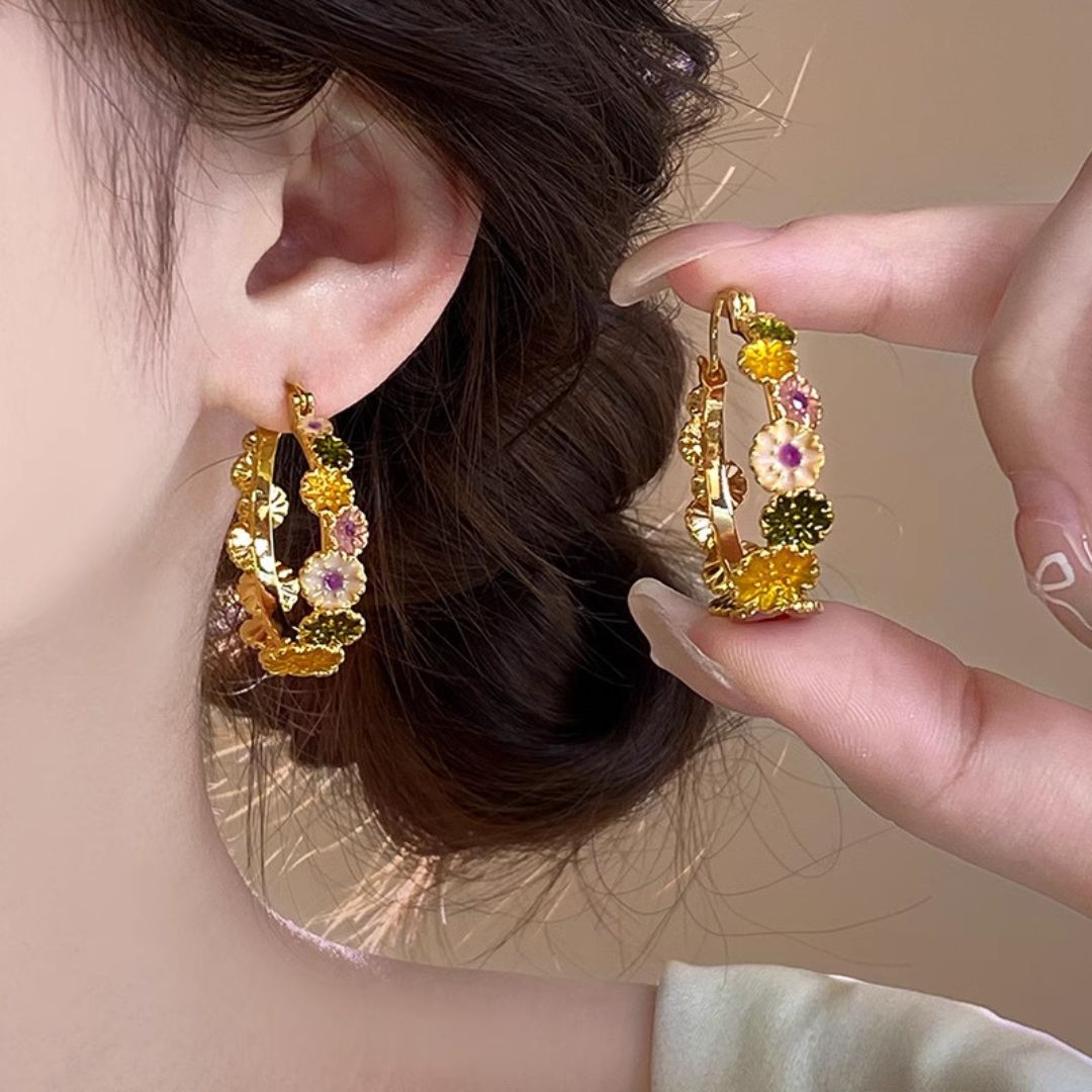 Summer Meadow Hoops Earrings