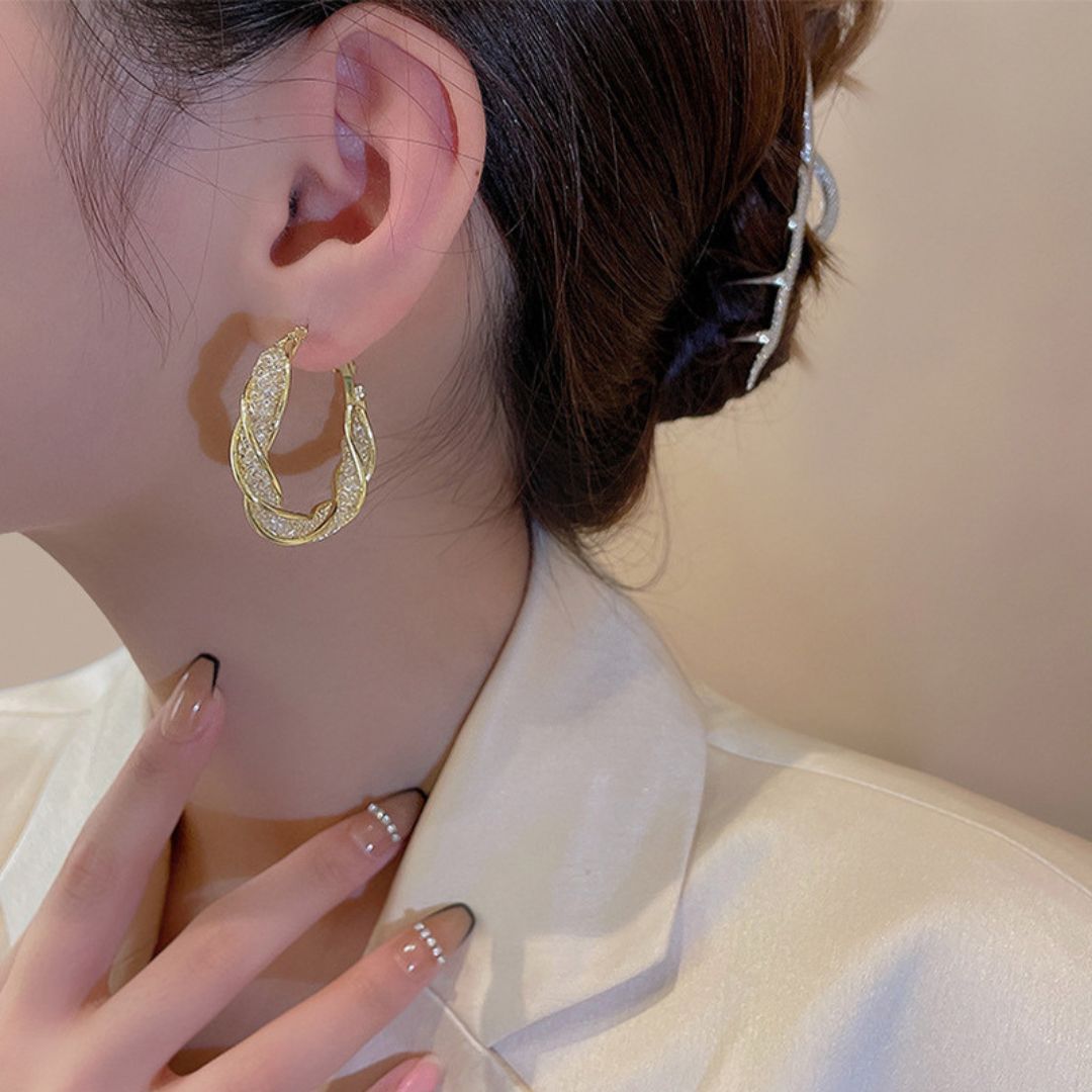 Sparkle Coil Hoops Earrings