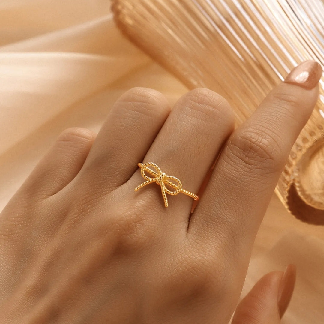 Golden Bow Knot Ring