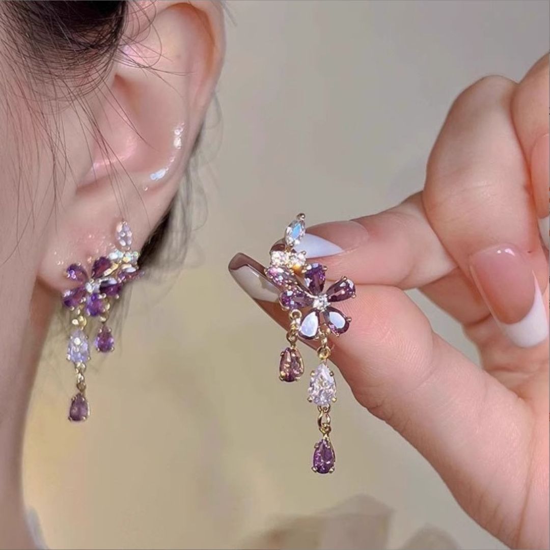 Regal Orchid Zircon Earrings