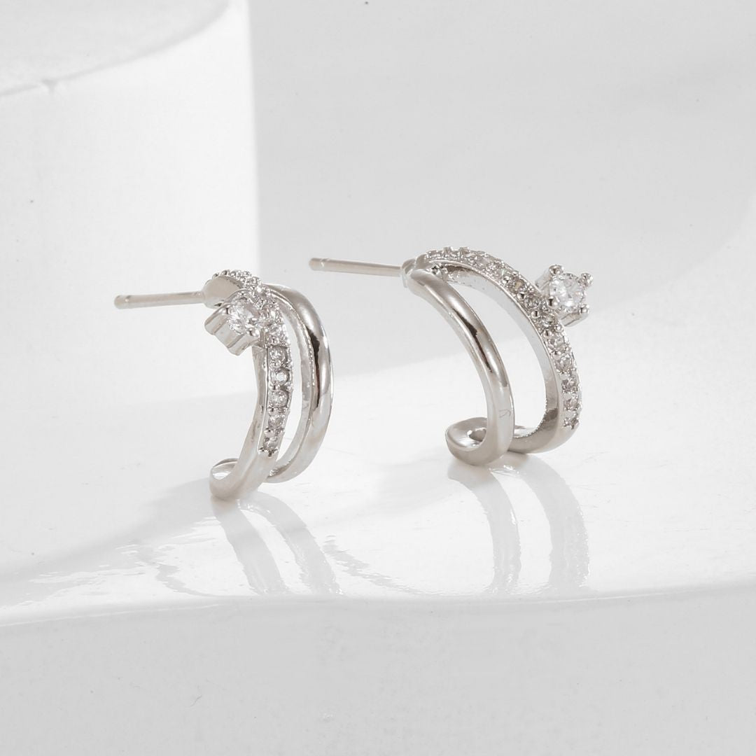 Celestial Triple-Stream Studs Earrings