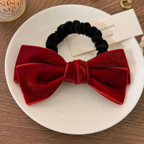 Maroon Bow Scrunchie