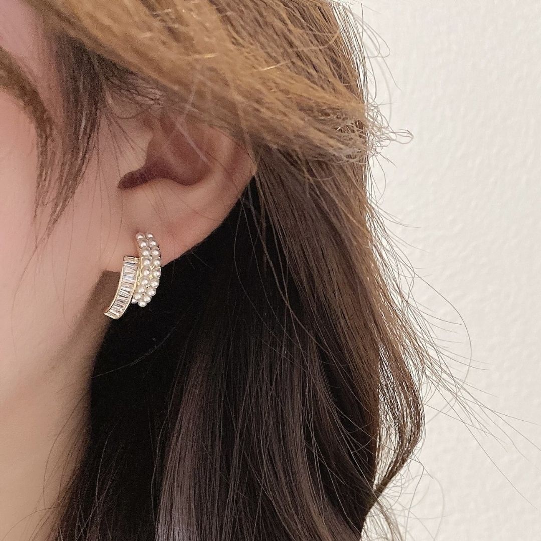 Pearl & Stone Cuffs Earring