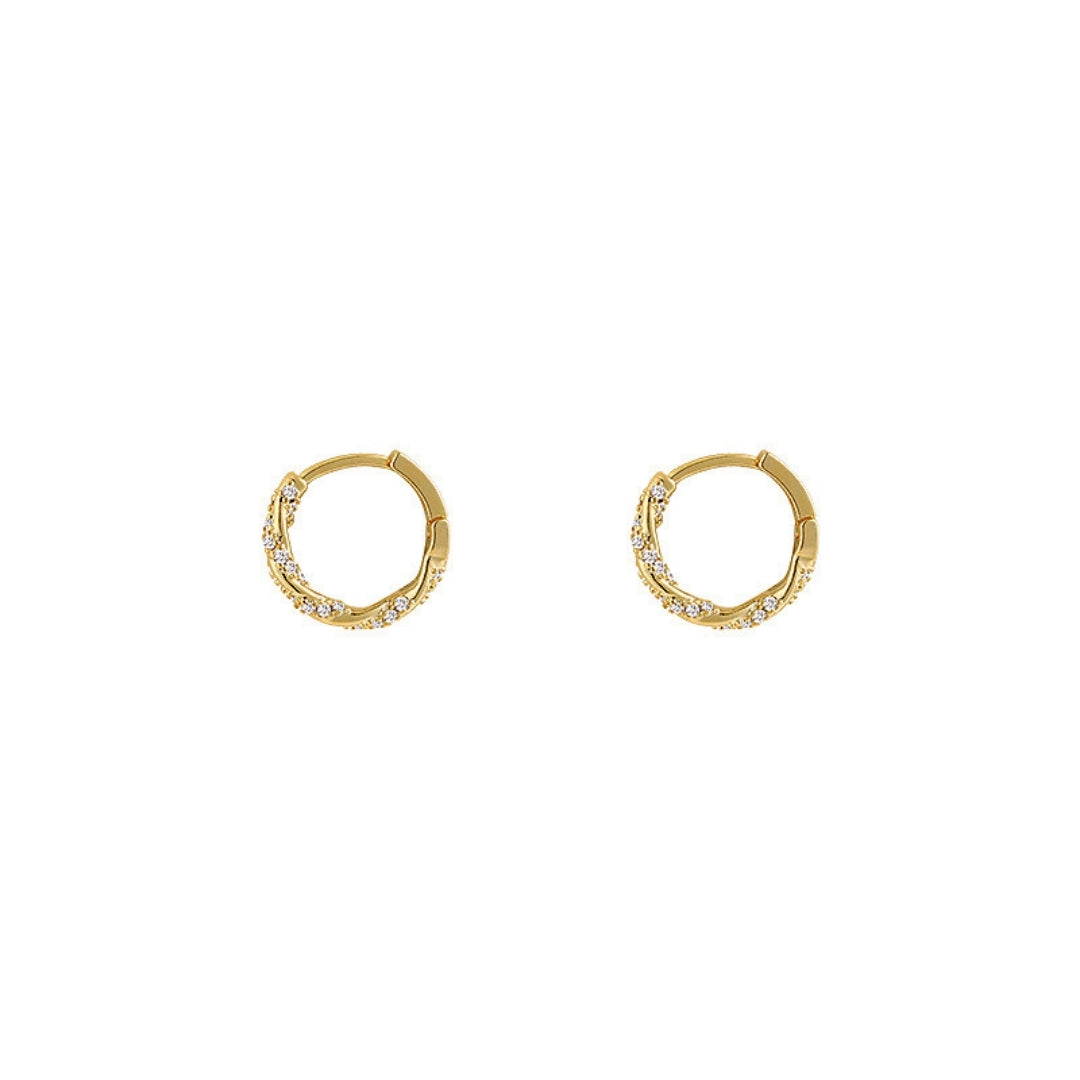 Petite Zircon Embrace Hoops Earrings