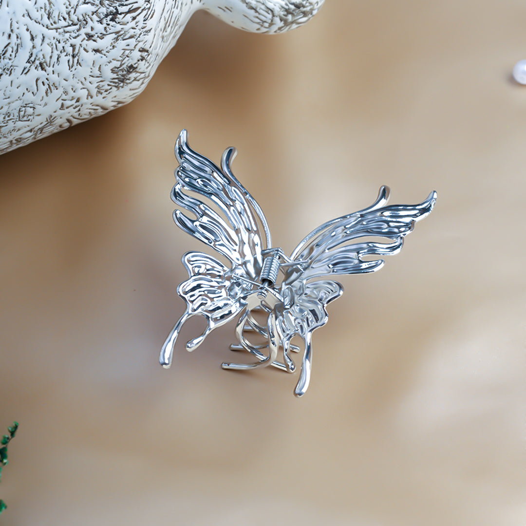 Silver Butterfly Hair Claw