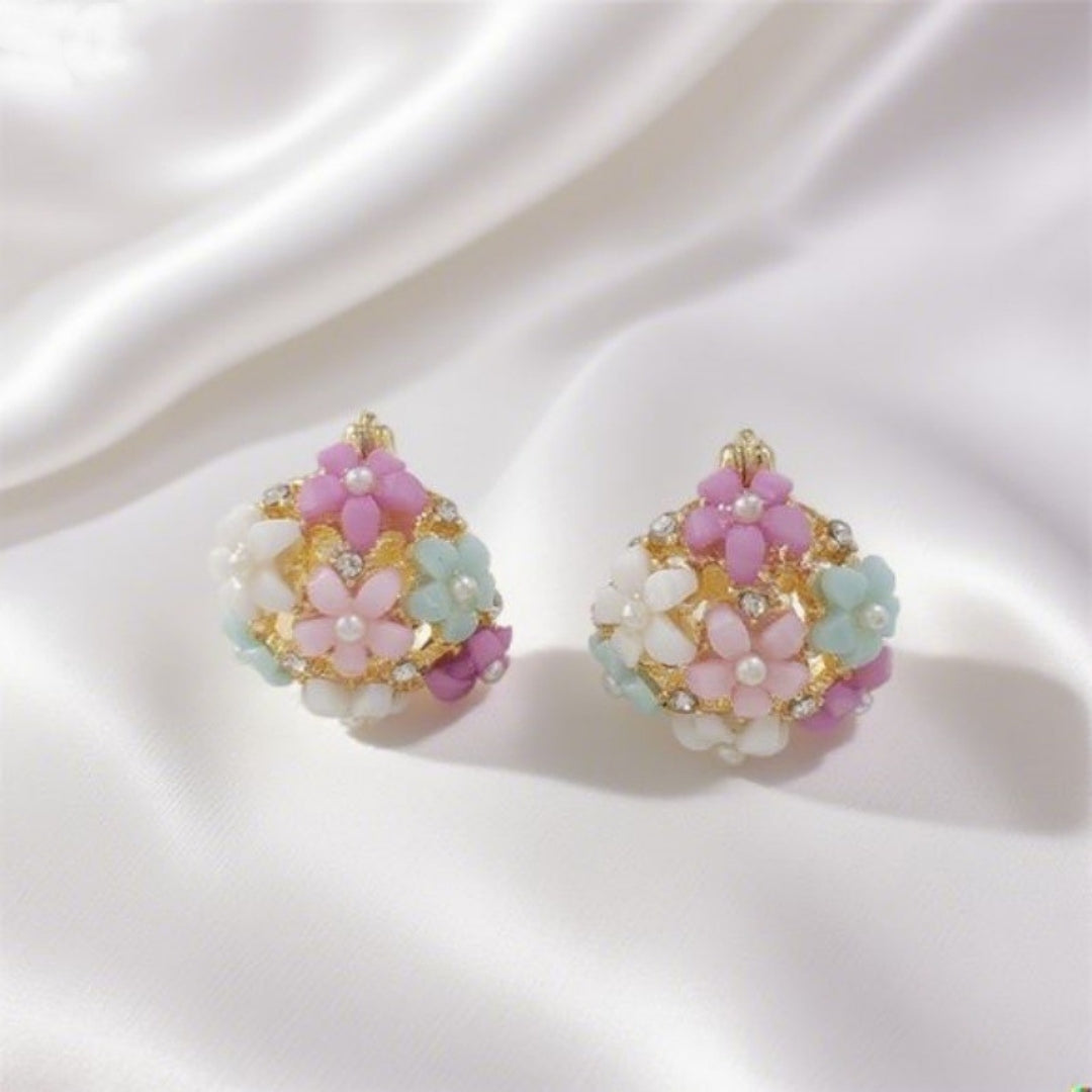 Floral Bloom Studs Earrings