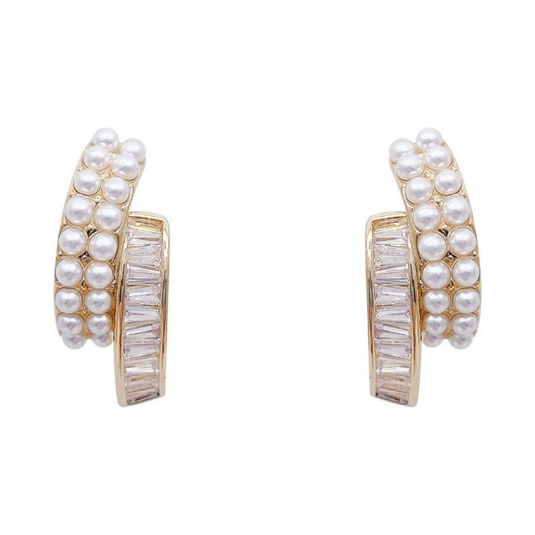Pearl & Stone Cuffs Earring