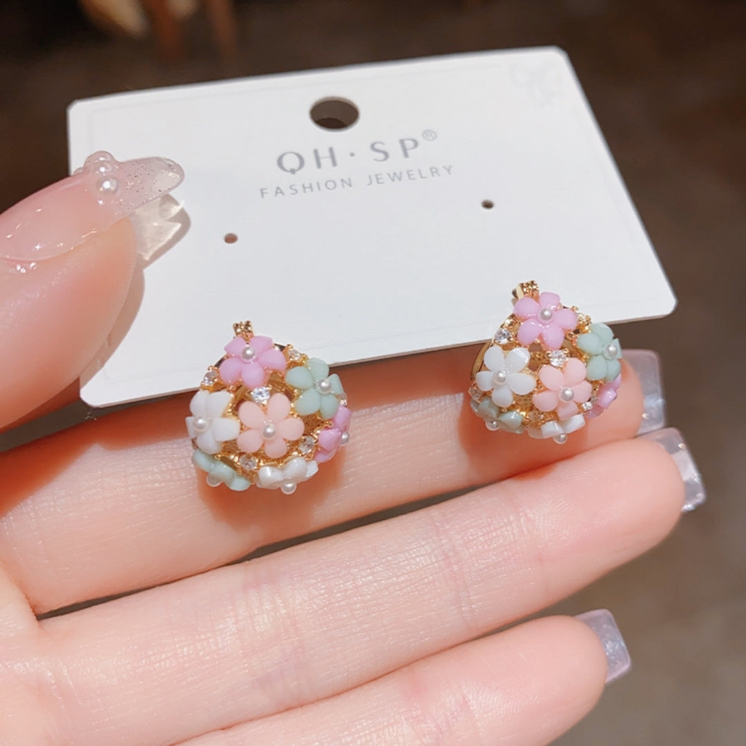 Floral Bloom Studs Earrings
