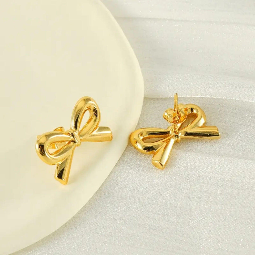 Golden Bow Earrings