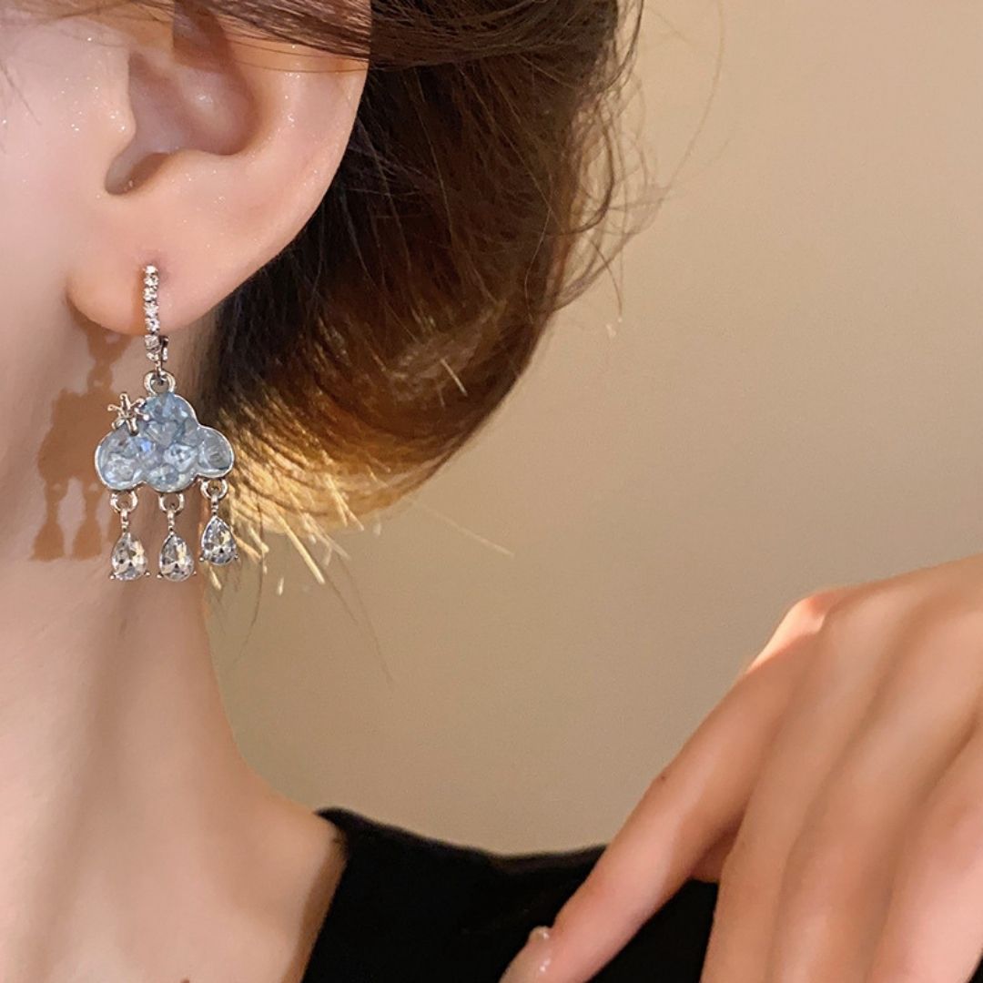 Crystal Rain Clouds Earrings