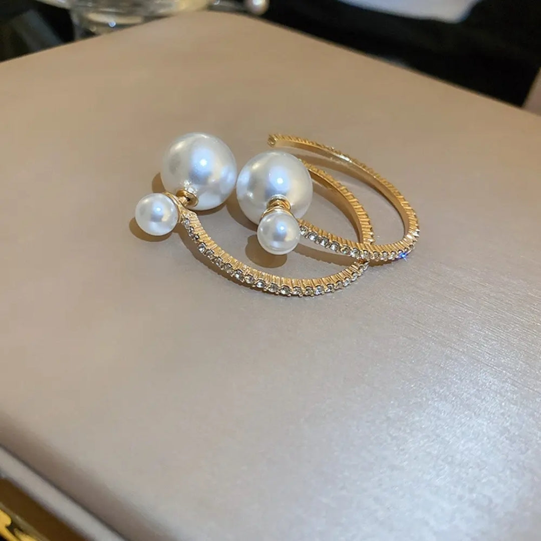 Goddess Glam Pearl Hoop Earrings