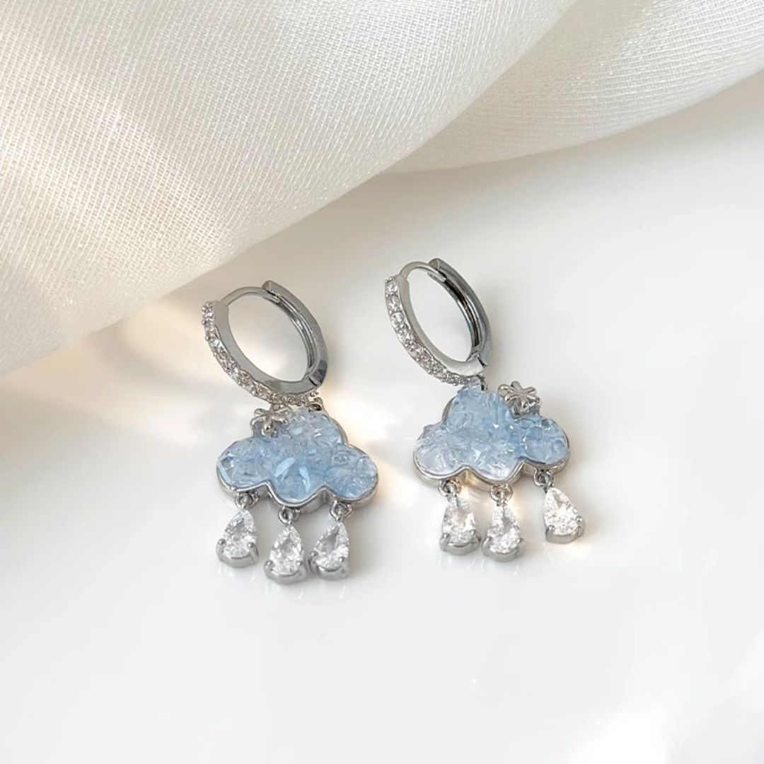 Crystal Rain Clouds Earrings
