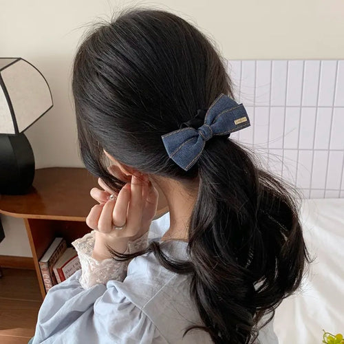 Retro Denim scrunchie Tie