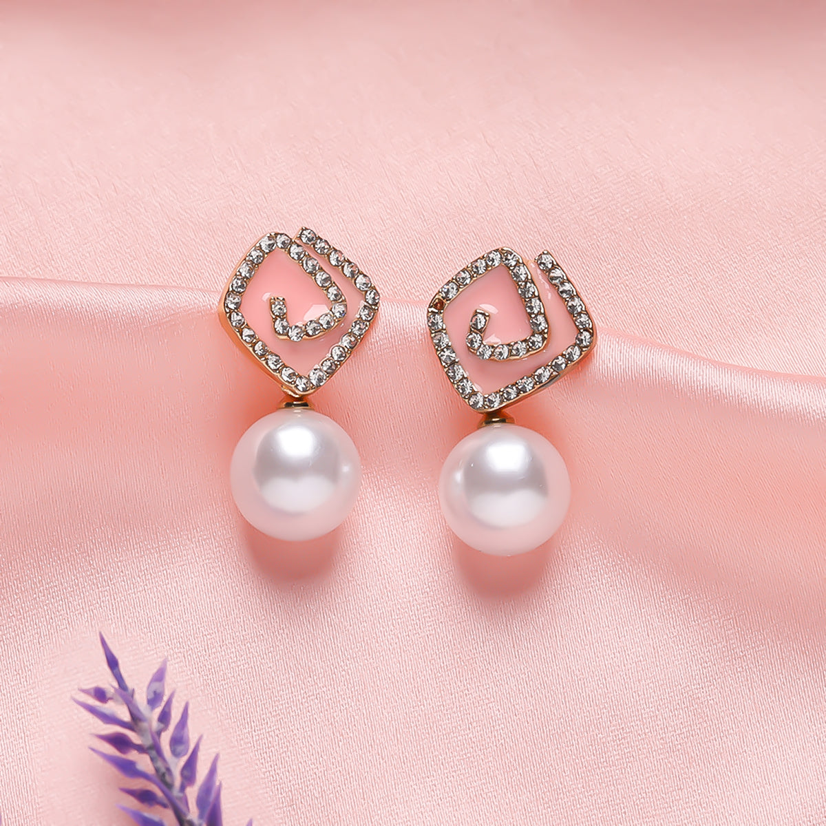 Stone Blossom & Pearls Earrings