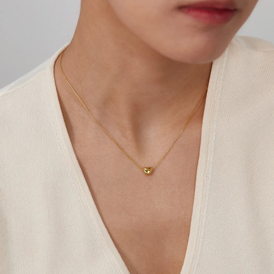 Minimalist Heart Charm Necklace