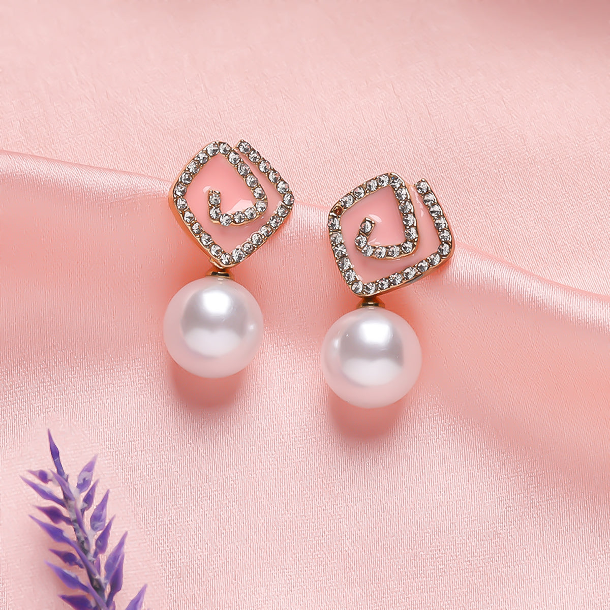 Stone Blossom & Pearls Earrings