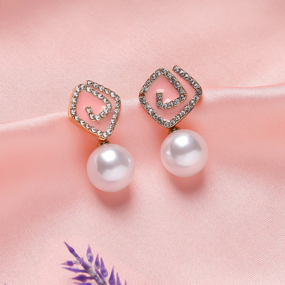 Stone Blossom & Pearls Earrings