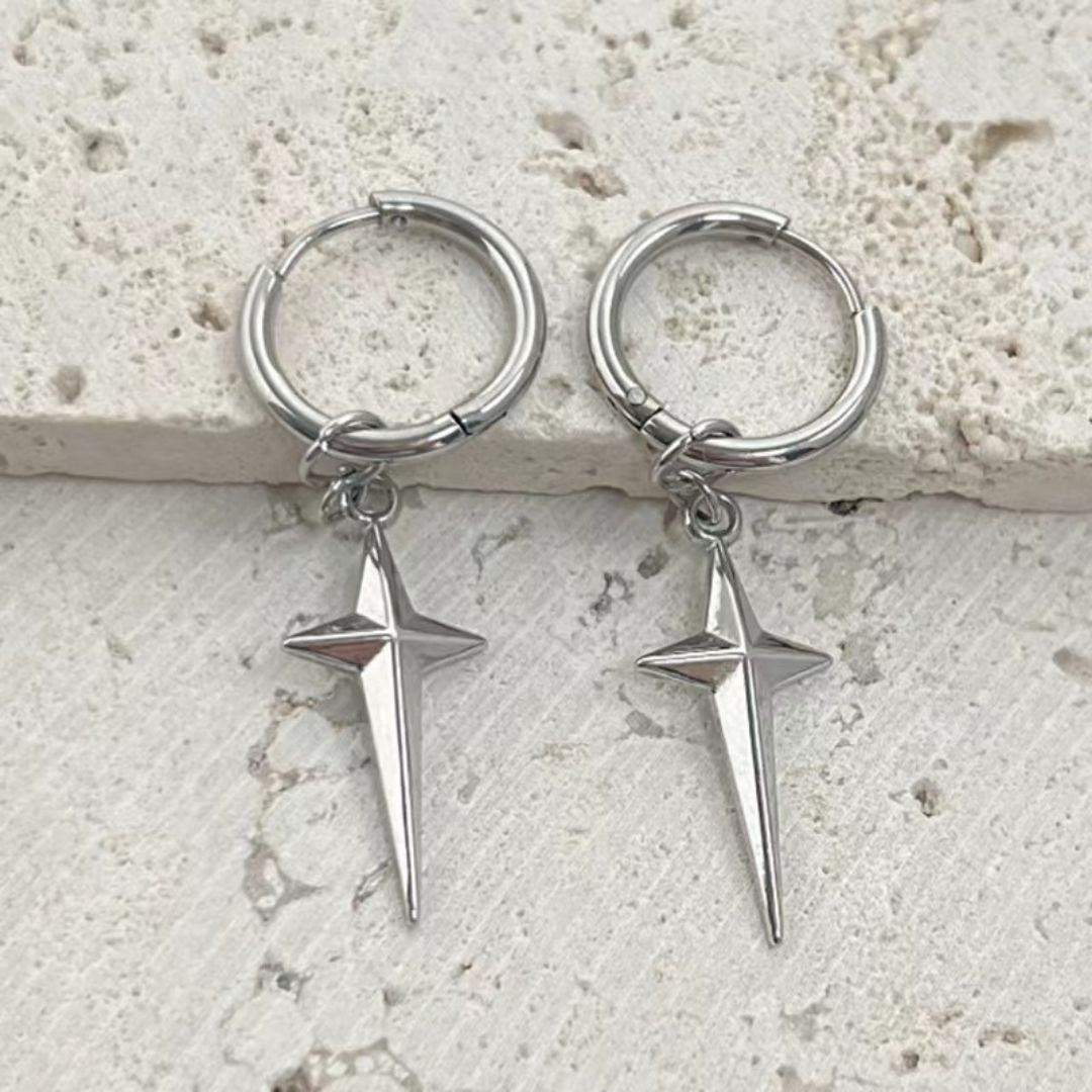 Silver Cross Earrings