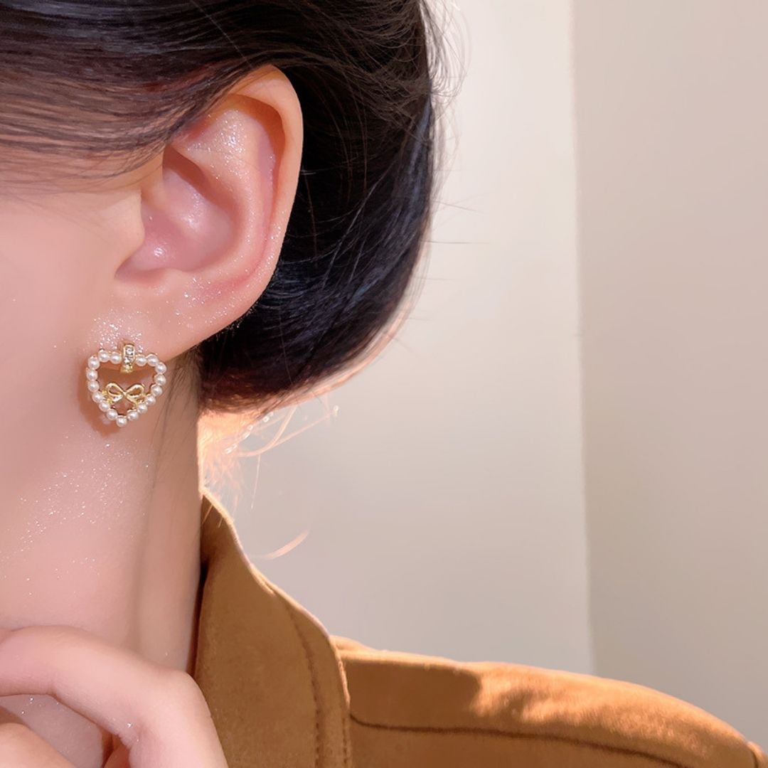 Love Knot Pearl Studs Earrings