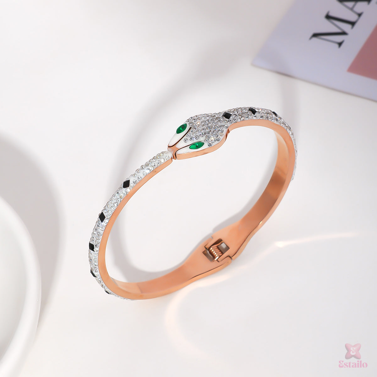 Serpentine Shimmer Cuff Bracelet