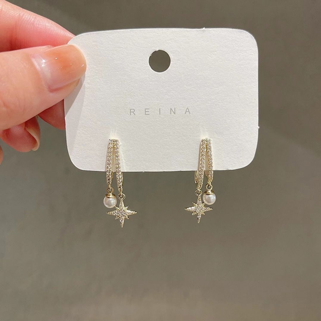 Celestial Pearl Drops Earring