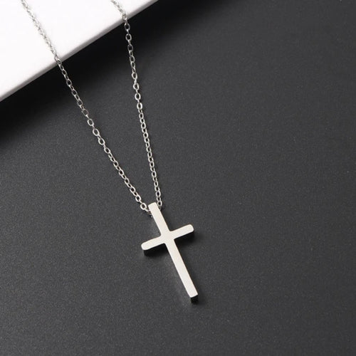 Silver Cross Statement Necklace