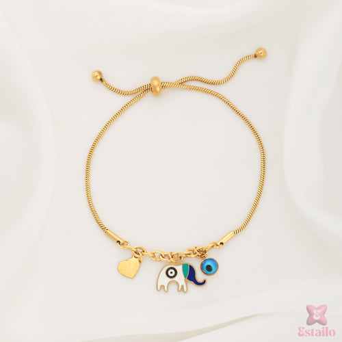 Elephant Evil Eye Bracelet: