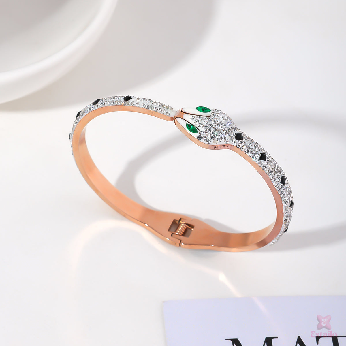 Serpentine Shimmer Cuff Bracelet