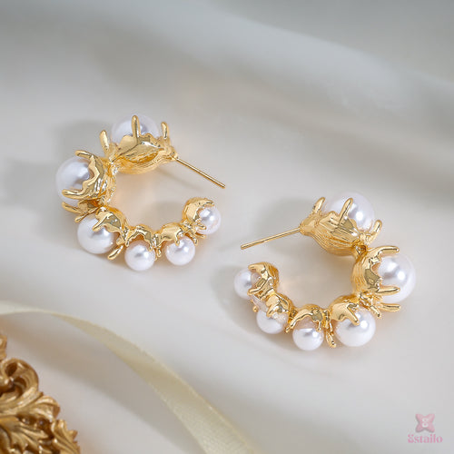 Pearl Hoop Earrings