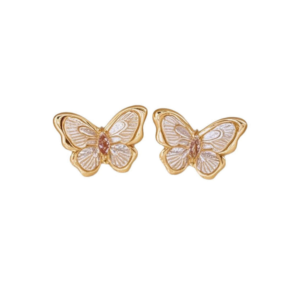 Golden Flutter Studs Earring
