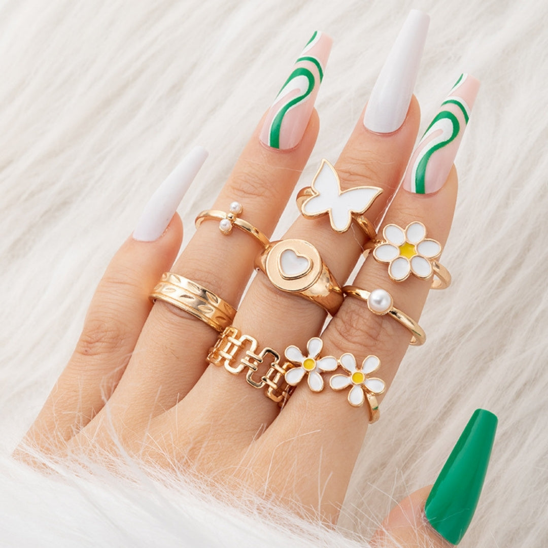 Butterfly Kisses & Petal Ring Set
