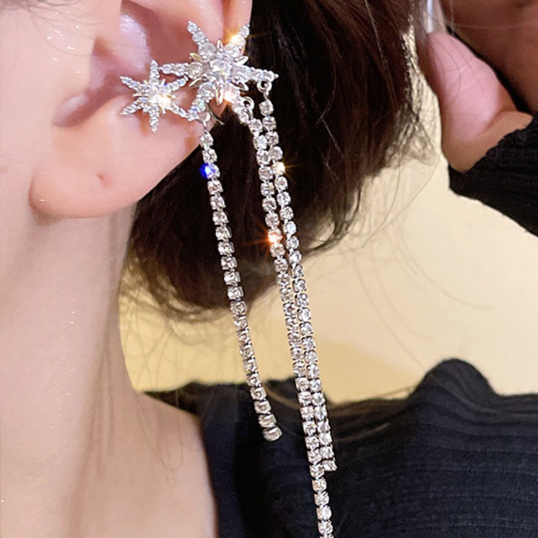 Crystal Snowflake Drops Earrings