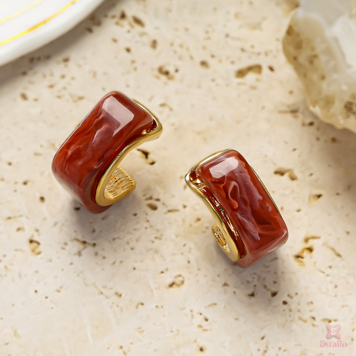 Crimson Hoops Earrings