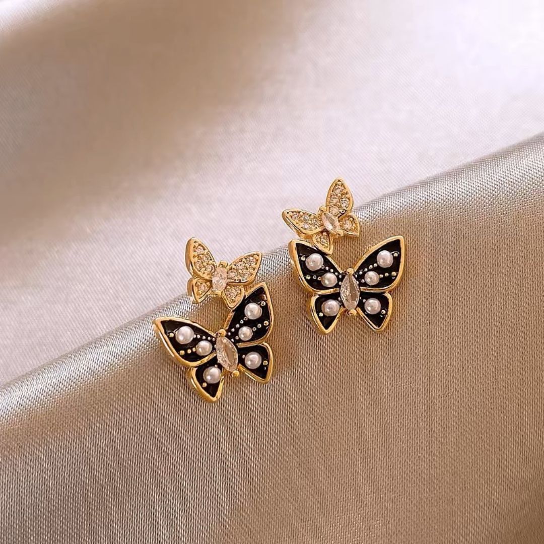 Midnight Monarch Studs Earrings