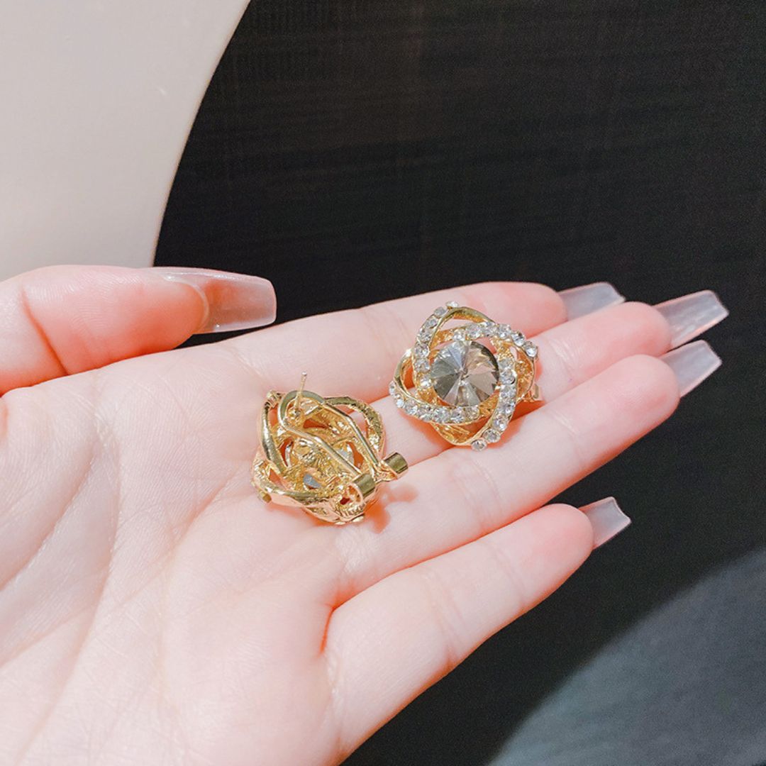 Glimmering Bloom Studs Earrings