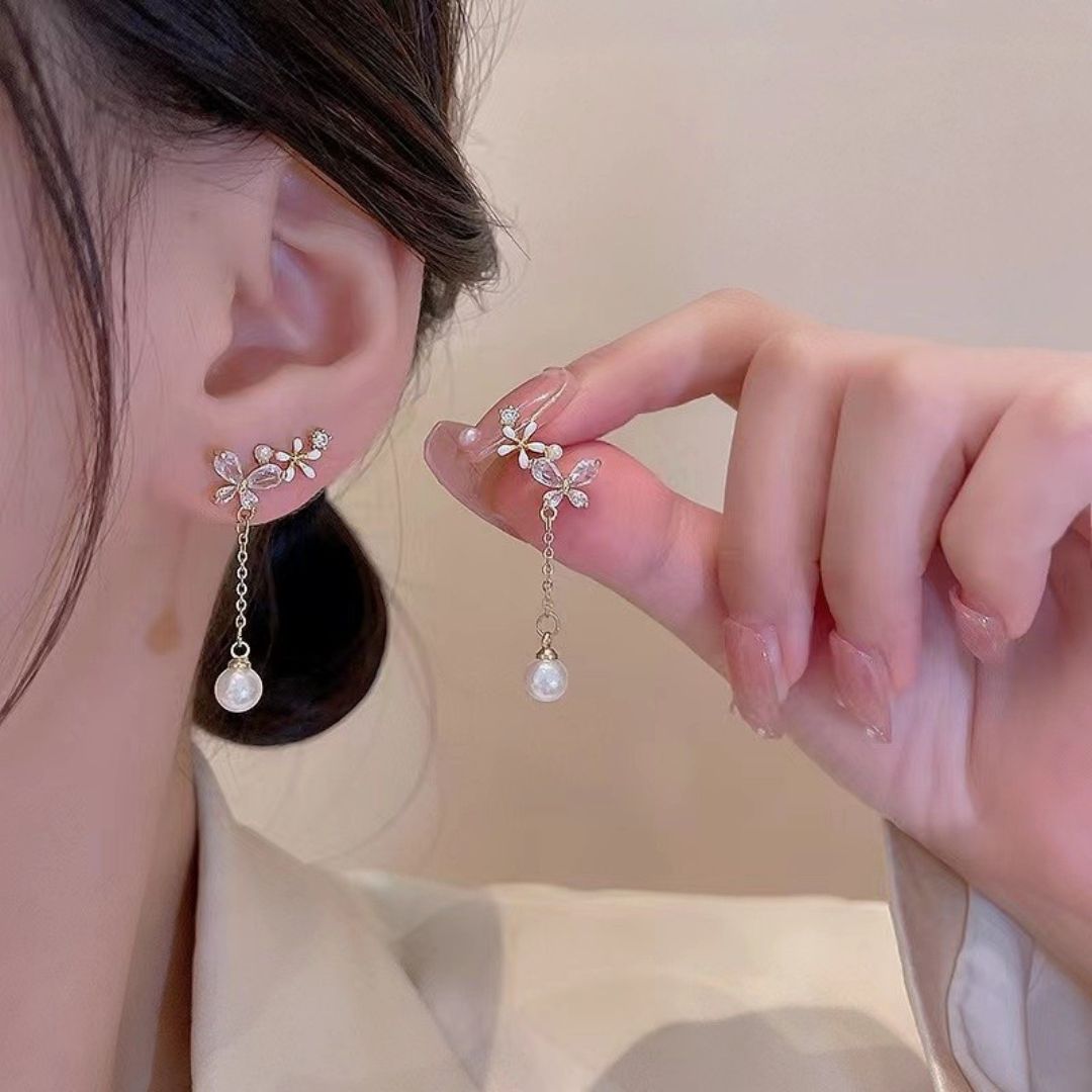 Dewdrop Blossom Dangles Earrings